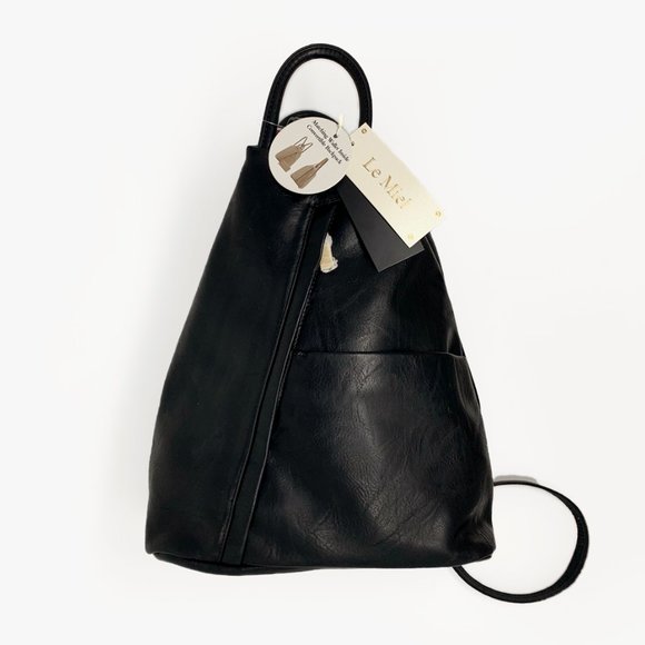 Le Miel | Faux Leather Convertible Backpack + Wallet | NWT main image 7